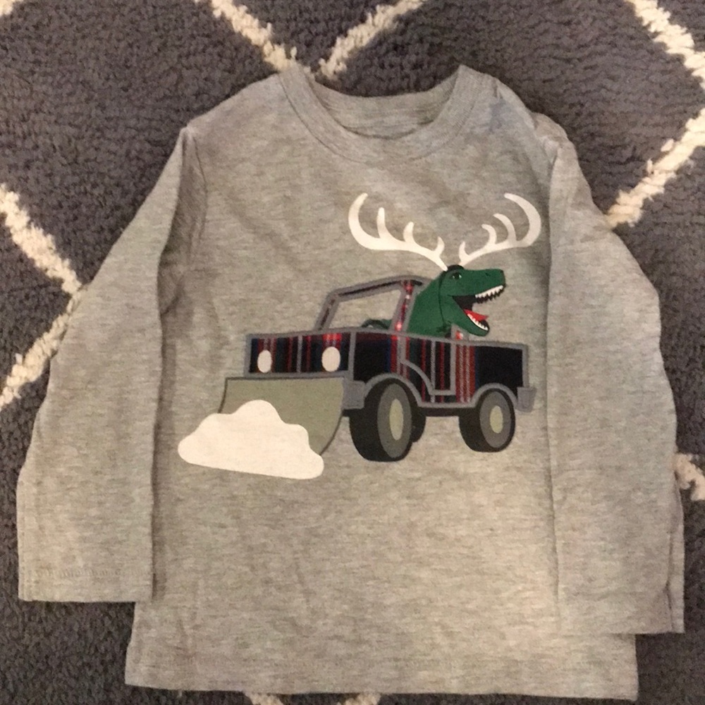 Gap toddler long sleeve Christmas dinosaur shirt